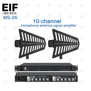 10CH Antenna Distributor with Antenna Amplifier UHF <b>Wireless</b> <b>Microphone</b> Antenna Distribution System for Stage Conference Outdoor - Product Image 3