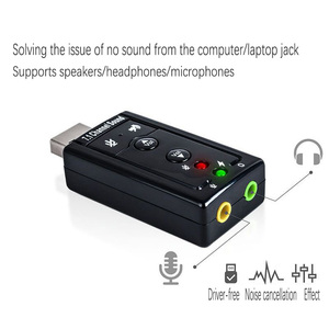 <span class=keywords><strong>Tarjeta</strong></span> <span class=keywords><strong>de</strong></span> Sonido Inalámbrica USB 7.1 Externa, Plug and Play, Sin Necesidad <span class=keywords><strong>de</strong></span> Controladores, Venta al Por Mayor del Fabricante, Éxito <span class=keywords><strong>de</strong></span> Ventas Transfronterizo - Product Image 3
