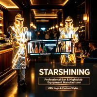 Présentoir à vin portable LED avec logo personnalisé, 8 bouteilles, support lumineux pour bouteilles, bar, boîte de nuit, service VIP