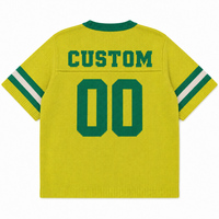 Fabricant de pulls, design personnalisé, pull de football à manches courtes, taille plus, logo brodé en jacquard, maillot de football en tricot