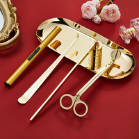 Ensemble de coupe-mèche noir en acier inoxydable, style rétro, accessoires pour bougies d'aromathérapie, éteignoir à bougie, ensemble d'outils d'entretien des bougies