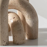SAIDKOCC 20x5x23cm arche en travertin objets décoratifs pour Table basse accents de maison en marbre naturel pour étagère de cheminée d'entrée