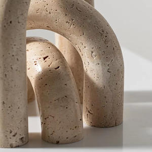 SAIDKOCC 20x5x23cm Travertijn Boog Decoratieve Objecten voor Salontafel Natuurlijke Marmeren Woonaccessoires voor Entree Schouw Boekenplank - Product Image 2