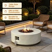 Table de jardin de 40 pouces, style GRC CFRC, foyer extérieur portable au propane ou au gaz naturel, 65000 BTU, pour patio et jardin
