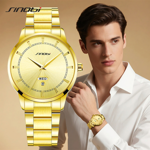 Montres <span class=keywords><strong>de</strong></span> luxe pour couple SINOBI, montres-bracelets à quartz pour homme et femme, bracelet en acier inoxydable, étanches, Relogio, prêtes à être expédiées - Product Image 5