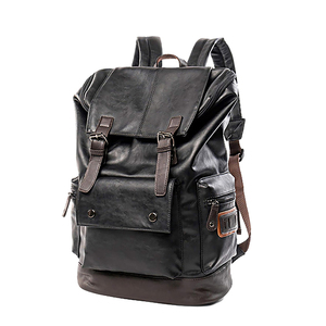 Wholesale PU Leather Laptop Backpack Factory Direct Vintage Large Casual Daypacks OEM ODM Men Travel Rucksack for College