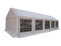 Carpa para Fiestas y Bodas de 10x20 pies, Resistente, para Exteriores, con Ventanas Arqueadas Transparentes, Estructura Metálica Simple, Protección UV, 2 Puertas, para Eventos y Exhibiciones