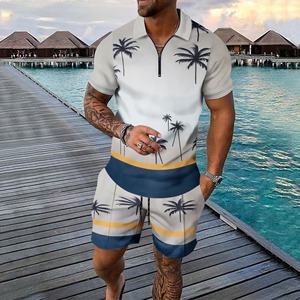 Ensemble de chemises décontractées d'été pour hommes, taille européenne, nouvelle collection, à manches courtes, imprimé 3D, simple boutonnage avec revers irrégulier, tailles S-3XL - Product Image 2