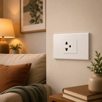 Plaque de prise murale multi-pays à 3 broches, 120 prises encastrées 16A 250V, volet de sécurité, panneau PC blanc brillant pour hôtels et bureaux