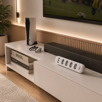 Multiprise Brésilienne 4 Voies Personnalisable avec Logo, 3 Ports USB à Charge Rapide, Coque Ignifuge, Rallonge Durable