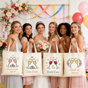40X35cm Custom Bachelorette <b>Canvas</b> Bride Squad Message Bag Wedding Party Supplies - Product Image 1