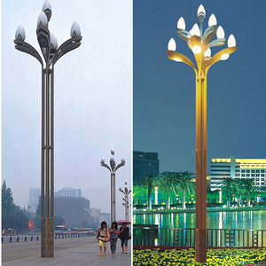 โคมไฟถนน LED แบบเสาสูง IP65 สำหรับตกแต่ง ฐาน E27 หลายหัวส่องสว่าง ใช้สำหรับถนน สนามกีฬา และไฟส่องสว่างภูมิทัศน์ ทำจากอลูมิเนียมอัลลอย - Product Image 5