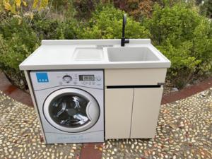 Meuble de salle de bain multifonctionnel moderne avec plan de lavage en pierre de quartz et aluminium alvéolé, écologique et durable - Product Image 2