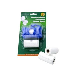 Bolsas biodegradables para excrementos de perro PVA solubles en agua, con soporte dispensador - Product Image 2