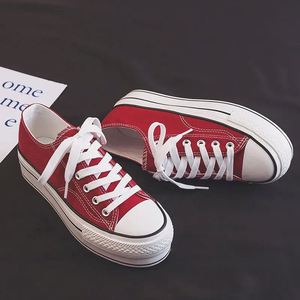 Antsfight Trendy Women's Eco-Friendly Canvas Platform Sneakers with Medium <b>Heel</b> (3-5cm) Made in Mainland China Sewing Detail - Product Image 1