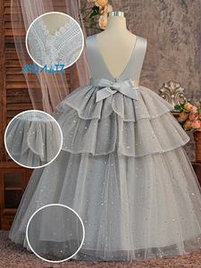 <span class=keywords><strong>Vestido</strong></span> <span class=keywords><strong>Moderno</strong></span> de Satén MQATZ para Niñas, Traje de Princesa con Cuentas para Fiesta de Cumpleaños, Atuendo para Bebés, Celebración en la Playa LP685 - Product Image 3