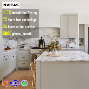 Nvitas Shaker cửa Thiết kế MDF ván ép bảng hạt tủ bếp tối giản đảo bếp cho căn hộ phòng ăn - Product Image 1