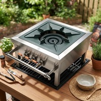 Cuisinière à gaz commerciale HN QDMECH en acier inoxydable antirouille à brûleur unique, profil bas, pour marmites, économe en énergie et facile à nettoyer