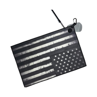 Serviette de golf carrée pour adulte en polyester noir magnétique tissé MHC, séchage rapide, 24x16 pouces, pour sacs de golf, clip magnétique à mousqueton