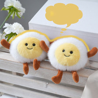Pendentif en peluche œuf de dessin animé mignon et dodu avec rembourrage en coton PP, porte-clés et sac pour enfants, 11 cm, accessoire de fête