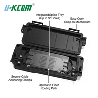 Boîtier de raccordement horizontal en ligne pour fibres optiques 6/12 cœurs, étanche IP68, pour câble de branchement, prix usine