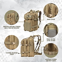 Grand sac d'assaut extérieur de 3 jours Sac à dos Molle Sac à dos de sport tactique personnalisé et étanche pour la randonnée et le camping