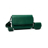 Sac bandoulière 2-en-1 en PU pour homme avec petite pochette pour écouteurs, sac de voyage quotidien noir personnalisable avec logo pour homme
