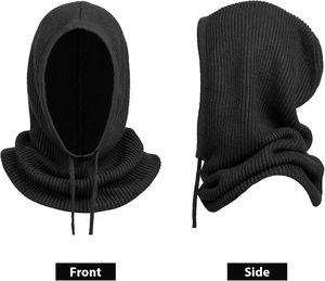 <span class=keywords><strong>Bonnet</strong></span> cagoule tricoté chaud d'hiver avec cordon de serrage réglable - Product Image 4