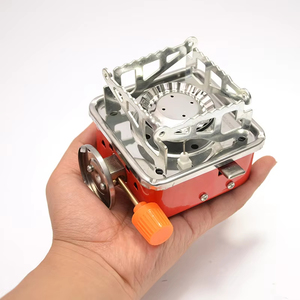 Super Mini fornello a <span class=keywords><strong>Gas</strong></span> per campeggio bruciatore in acciaio leggero antivento automatico portatile pieghevole arancione BBQ di <span class=keywords><strong>ZHEJIANG</strong></span> EDHLZ
