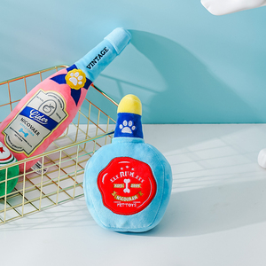 Juguetes para masticar de peluche de perro personalizados, patrón de bordado duradero, botella chirriante divertida, Juguete para perro - Product Image 5