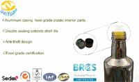 Tapa de Aluminio y Plástico de Grado Alimenticio Personalizable de Fábrica con Parte Retráctil Innovadora para Aceite de Oliva y Aceite de Cacahuete