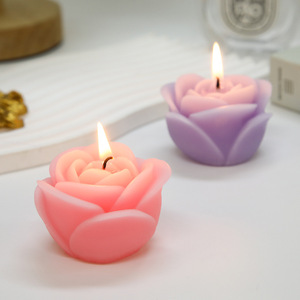 Candela Aromaterapica con Design Romantico <span class=keywords><strong>a</strong></span> Rosa, in <span class=keywords><strong>Cera</strong></span> di Soia Fatta <span class=keywords><strong>a</strong></span> Mano per Decorazione Casa e Regali - Product Image 3
