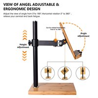 Combohome support de livre de grande taille réglable en hauteur support de livre en bois de bambou support de livre de cuisine pour la lecture main libre