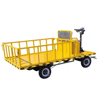 Carro de Transporte Eléctrico de Cuatro Ruedas y 1000 kg, Carretilla Eléctrica, Camión de Plataforma Eléctrica para Transporte de Corta Distancia