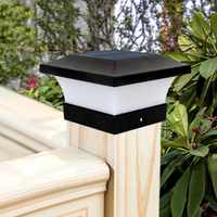 Lampes solaires carrées pour poteaux d'extérieur, LED 12 lumières, blanc chaud doux, IP65 étanche, piles AAA, commande par bouton, éclairage paysager