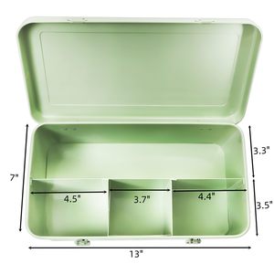 Boîte de rangement pour graines à 4 compartiments, grand conteneur métallique avec verrous de sécurité, 50 étiquettes pour plantes et 20 enveloppes pour organiser les graines - Product Image 3