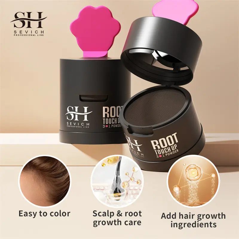 Nueva Llegada de Fibra de Construcción de Cabello Impermeable a Prueba de Sudor Natural Anti Pérdida de Cabello Corrector Hairline Shadow Powder Con Puff