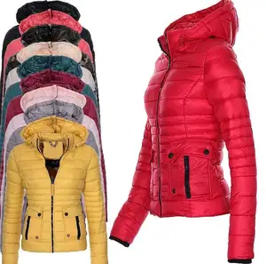 Jaket Katun Wanita Musim Dingin, Jaket Katun Wanita, Jaket Ketat Pendek, Mantel Bertudung Hangat Musim Dingin 2021