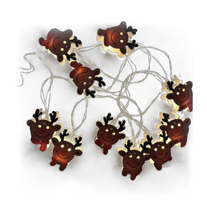 Guirlande lumineuse LED à piles 3AA, 1,5 m, cerf en bois, lumière blanche chaude, idéale pour décorer les fêtes et créer des ambiances - Product Image 1