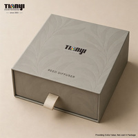 Boîte à tiroir rigide personnalisée pour l'emballage de bougies parfumées, papier spécial texturé en relief, boîte cadeau pour bougies