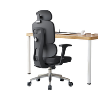 Chaise de bureau ergonomique en maille 720 °   Chaise de bureau réglable avec support lombaire adaptatif et accoudoirs, structure en aluminium, pour la maison et le bureau