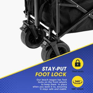 SAN HIMA 耐荷重100kg アウトドア ガーデン ビーチ トロリー 釣り用 折りたたみ式 キャンプカート ワゴン ポータブル 折り畳み式 荷物カート - Product Image 4