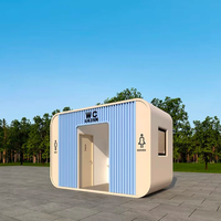 Toilettes portables modulaires préfabriquées pour espaces publics, étanches, installation rapide, design moderne et esthétique