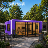 Boutique modulaire commerciale préfabriquée de 40 pieds à espace ouvert pour café, salle d'exposition et commerce de détail
