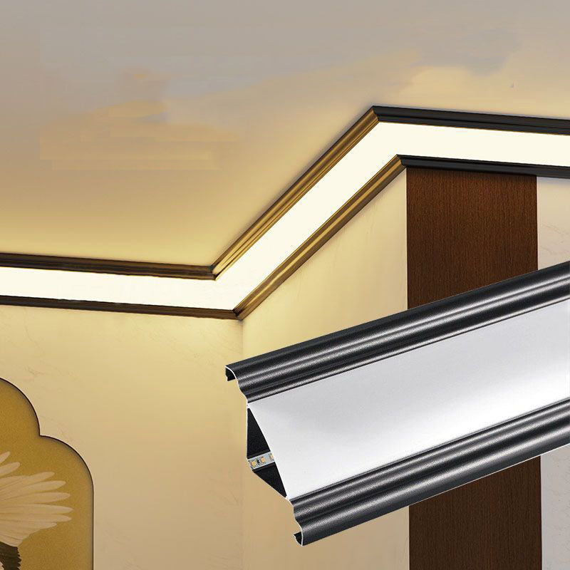 Top Corner Luminous Lighting Villa Easy to Install Led Aluminum Profile Light Black White Linear
