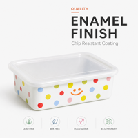 Boîte à lunch en émail en gros, conteneur alimentaire hermétique anti-fuite, personnalisable, pour enfants, école, bureau, préparation de repas