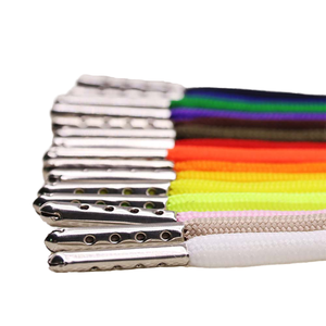 Cordon de serrage plat tressé en polyester haute ténacité de 10 mm pour pantalons/shorts de sport, embouts métalliques, 140 cm, vente en gros - Product Image 1