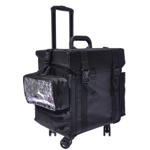 Carre biểu tượng tùy chỉnh chuyên nghiệp đa chức năng 2 trong 1 Nylon Beauty <span class=keywords><strong>Artist</strong></span> mềm Side cán trang điểm Trường hợp với ngăn kéo - Product Image 2