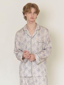 <b>Men</b> <b>Pajamas</b> Bamboo Sleepwear Set Luxury Knitted <b>Pajama</b> Set For <b>Men</b> Custom Nightwear Wholesale OEM ODM Production - Product Image 3