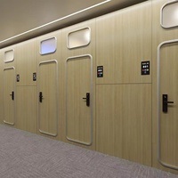 NOUVEAUTÉ Lit double en bois pour hôtel capsule, mobilier d'hôtel capsule, boîte de couchage pour hôtel aéroportuaire